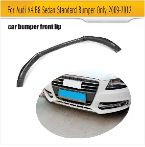 Задний бампер из углеродного волокна для автомобиля, спойлер, диффузор с выхлопом для Audi A4 B8, стандартный седан, только 2009-2012, 4 выхода, черный полиуретан