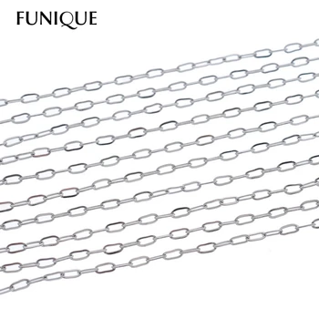 

FUNIQUE 10M Silver Tone Stainless Steel Cable Chains Findings 4x2mm(1/8"x1/8") For Necklace