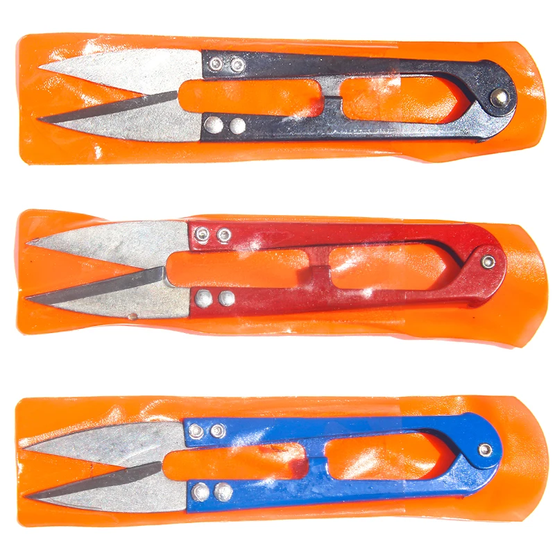 1 шт. u-образные рыболовные ножницы, мини-ножницы для рыбной ловли, ножницы для вышивания, инструменты для резки лески разных цветов