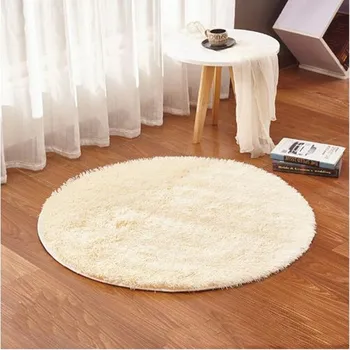 

Fluffy Round Rug Carpets for Living Room Kilim Faux Fur Carpet Kids Room Long Plush rugs for bedroom Shaggy Area Rug White