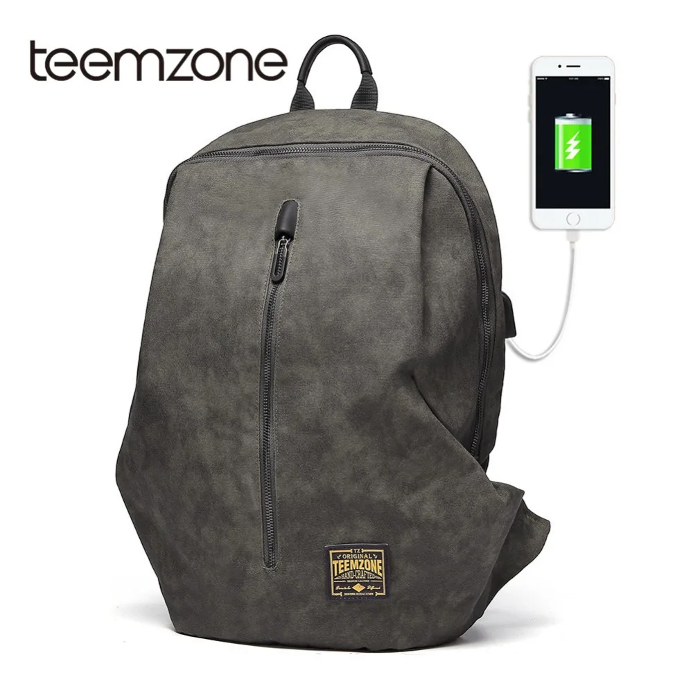 

Teemzone Multifunction Men's Backpack With USB Charging Port Large Capacity Anti Thief Laptop iPad Men Backpack Waterproof T8018