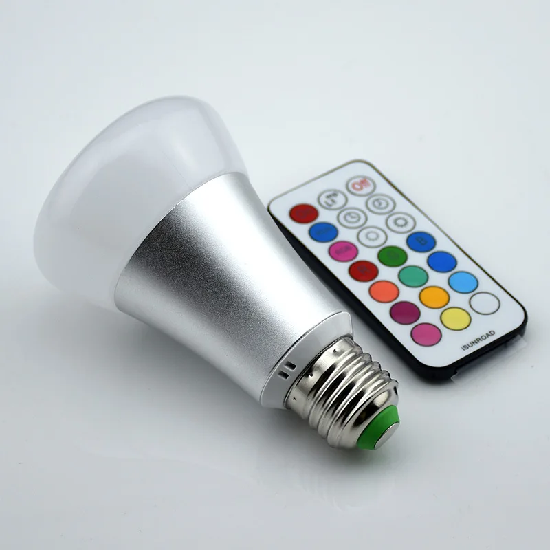 Led bulb 10W colorful RGBW bulb light remote control adjustable three