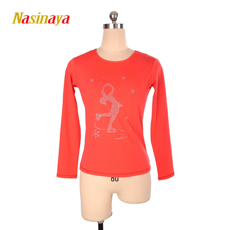 

Customized Figure Skating T shirt Tops for Girl Women Adult Training Competition Patinaje Ice Skating Gymnastics warm fleece 3