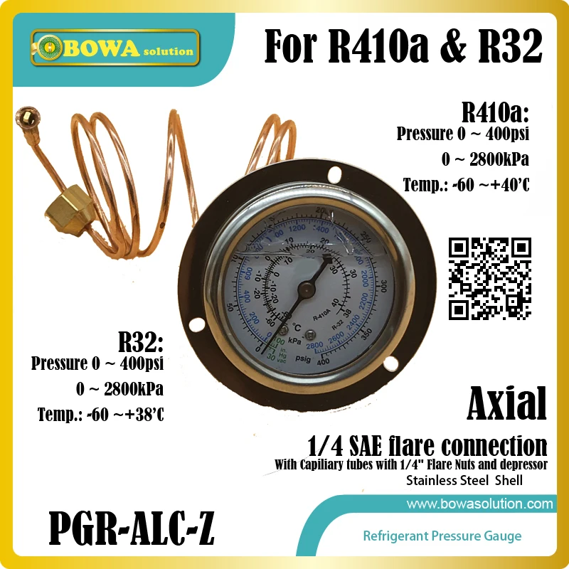 Манометр для хладагента HFC 0 ~ 400psi R410a и R32 с комплектами соединений контролирует