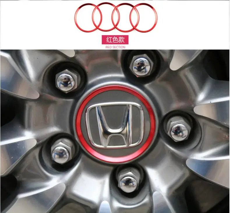 

Car Styling Ring Wheel Hub Decoration Circle Sticker For Honda Airwave City ZX Edix FR-V Insight 2 Legend 3 4 CR-Z Accessories