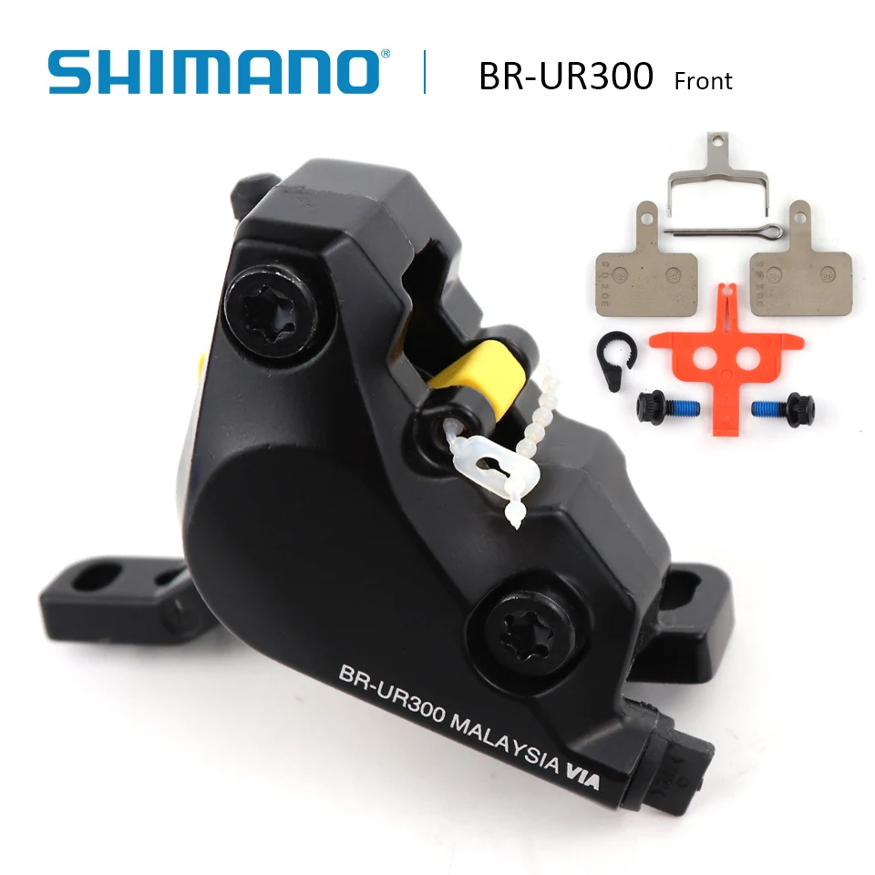 SHIMANO BR UR300 mtb Гидравлический дисковый тормозной суппорт с плоским креплением с B01S полимерные тормозные колодки аксессуары для горных велосипедов