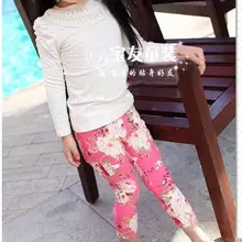 Г., весенне-летние джинсовые штаны с цветочным рисунком для девочек, леггинсы