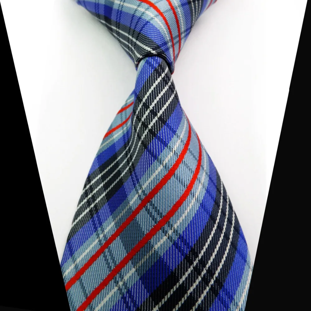 50Pcs/Lot Fashion Plaid Mens Ties Silk Polyester Ties Men Knitted Men