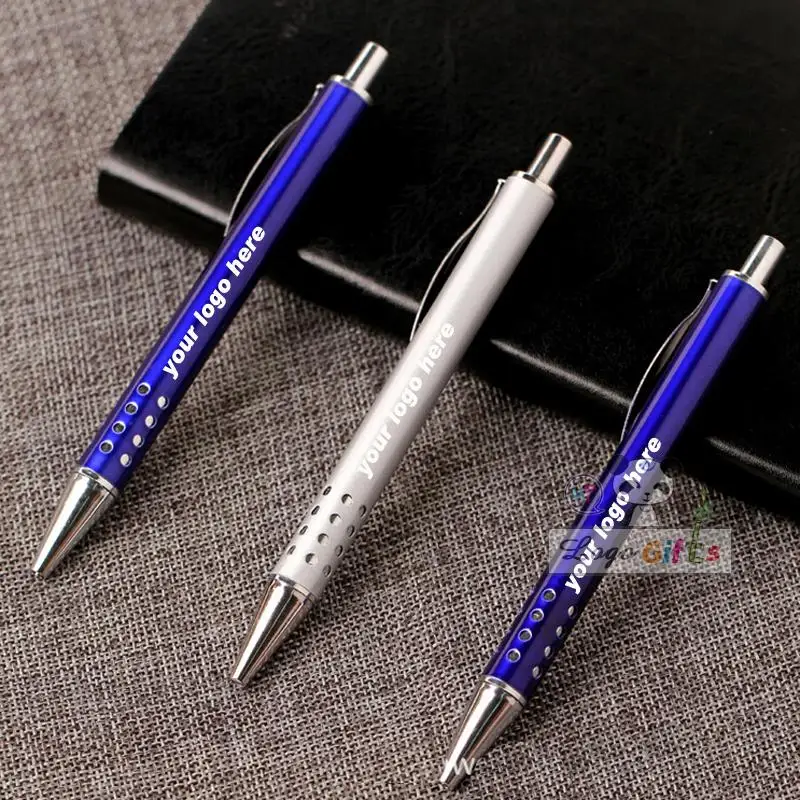 

ball point pen Metal design elegant laser pen you can customize your logo on the pen pressed open with writing soomth