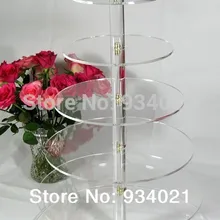 Прозрачная 7 ярусная круглая собранная акриловая подставка для капкейков Свадебная отделка
