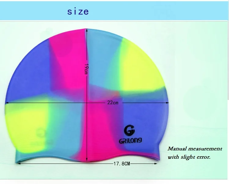 2 шт мужчины и женщины кремния унисекс взрослых водонепроницаемая шапочка для плавания крышка защиты уха многоцветные радужные шапочки для бассейна