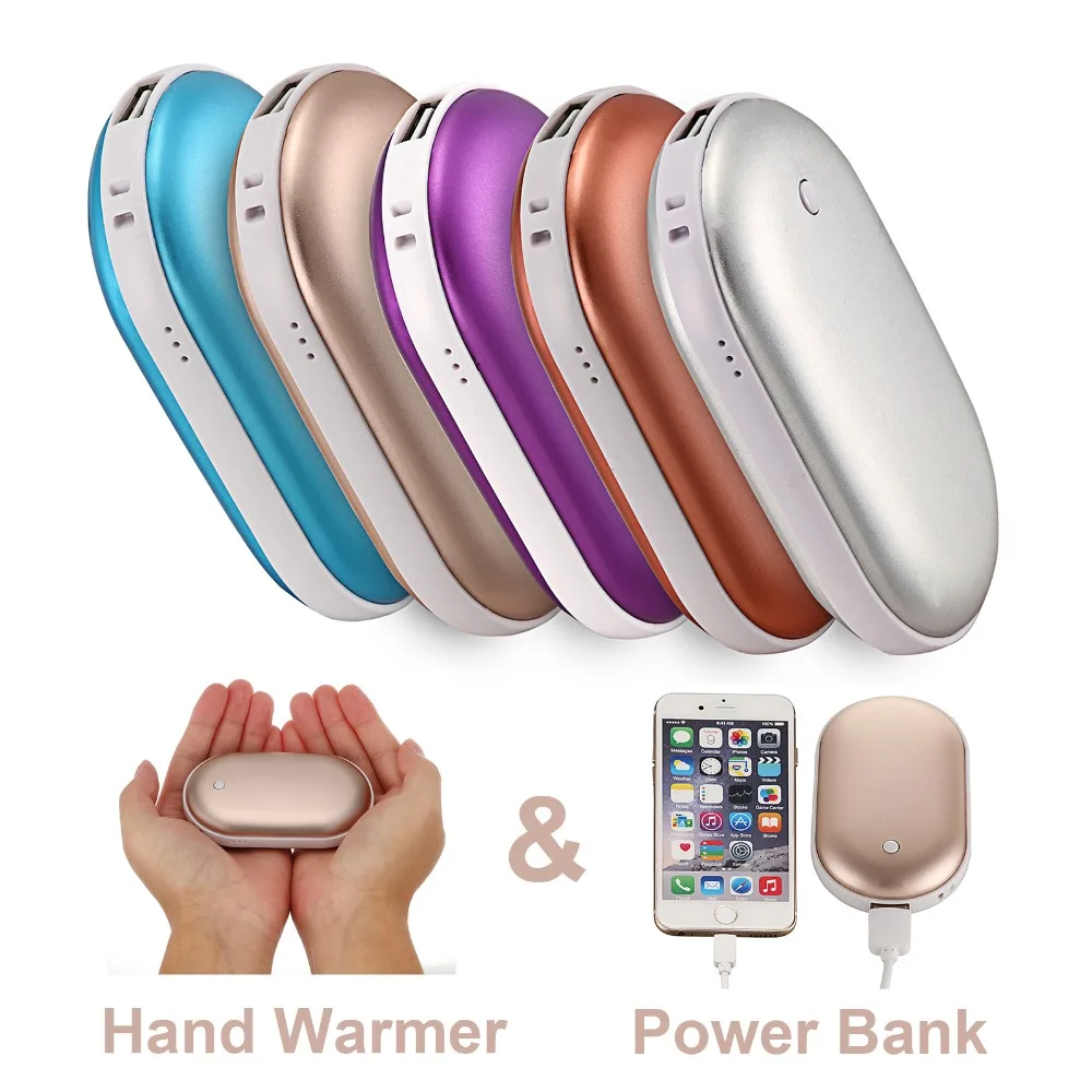 

5200mAh Phone Power Bank Double Side Pocket Heater Hand Warmer Electric USB Rechargeable Heater Pebbles Hand Warmer