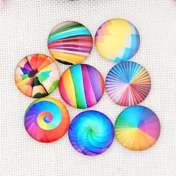 

12mm 100 pieces Colour DIY Round Glass Beads Cabochon Domes Flat back Glass beads Jewelry Finding Pendant Settings G1051
