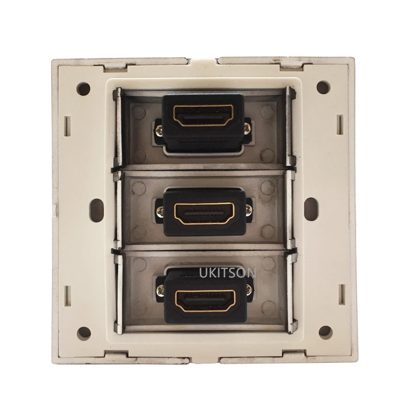 Black Color HDMI+HDMI+HDMI Wall Outlet pic 3