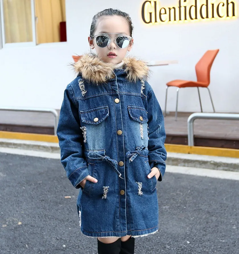 Winter Girls Jackets Children Clothes Denim Long Warm Clothing Kids Coats Cotton Hooded Outwear For Girl 3 4 5 6 7 8 9 10 11 12Y Winter Girls Jackets Children Clothes Denim Long Warm Clothing Kids Coats Cotton Hooded Outwear For Girl 3 4 5 6 7 8 9 10 11 12Y