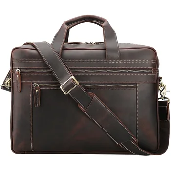 

FULCLOUD Laptop bag for 15.6" Leather handbag Fashion business bag, casual shoulder bag