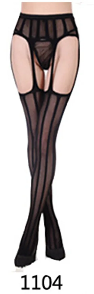 Hot 11 Styles Sexy Thigh High Stockings Women Black Fishnet Jacquard Stocking Pantyhose Tights Adult Women Plus Size - Цвет: B