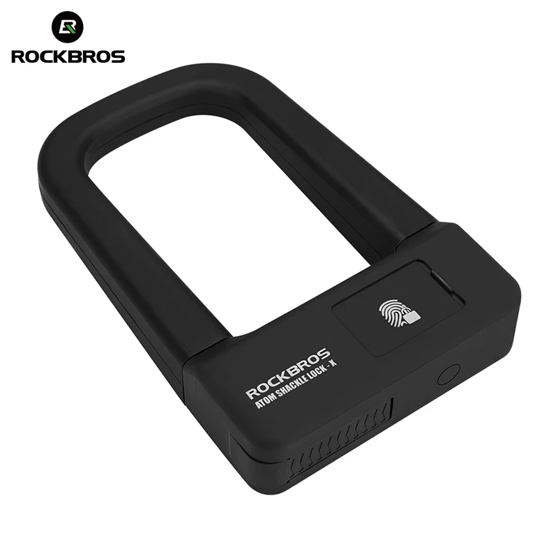 

ROCKBROS Bicycle Folding Mountain U Lock Anti-theft Bike Motorcycle Lock for MTB Road Cycling Fingerprint Bicycle Accessories