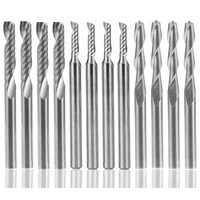 groove כרסום 12 חתיכות של טחנת סוף קרביד, 4pcs של 0.32Cm נתב CNC זוגי לצד Groove כלי + 8Pcs 1 מחורץ Single Side כרסום קאטר (2 (1)