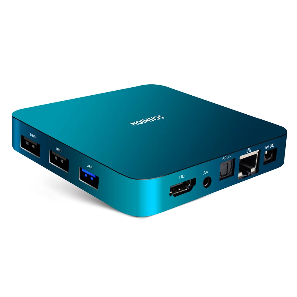 SCISHION AI One Android 8,1 Smart tv Box 2 Гб 16 Гб WiFi телеприставка Bluetooth 4,0 Rockchip 3328 медиаплеер с голосовым управлением