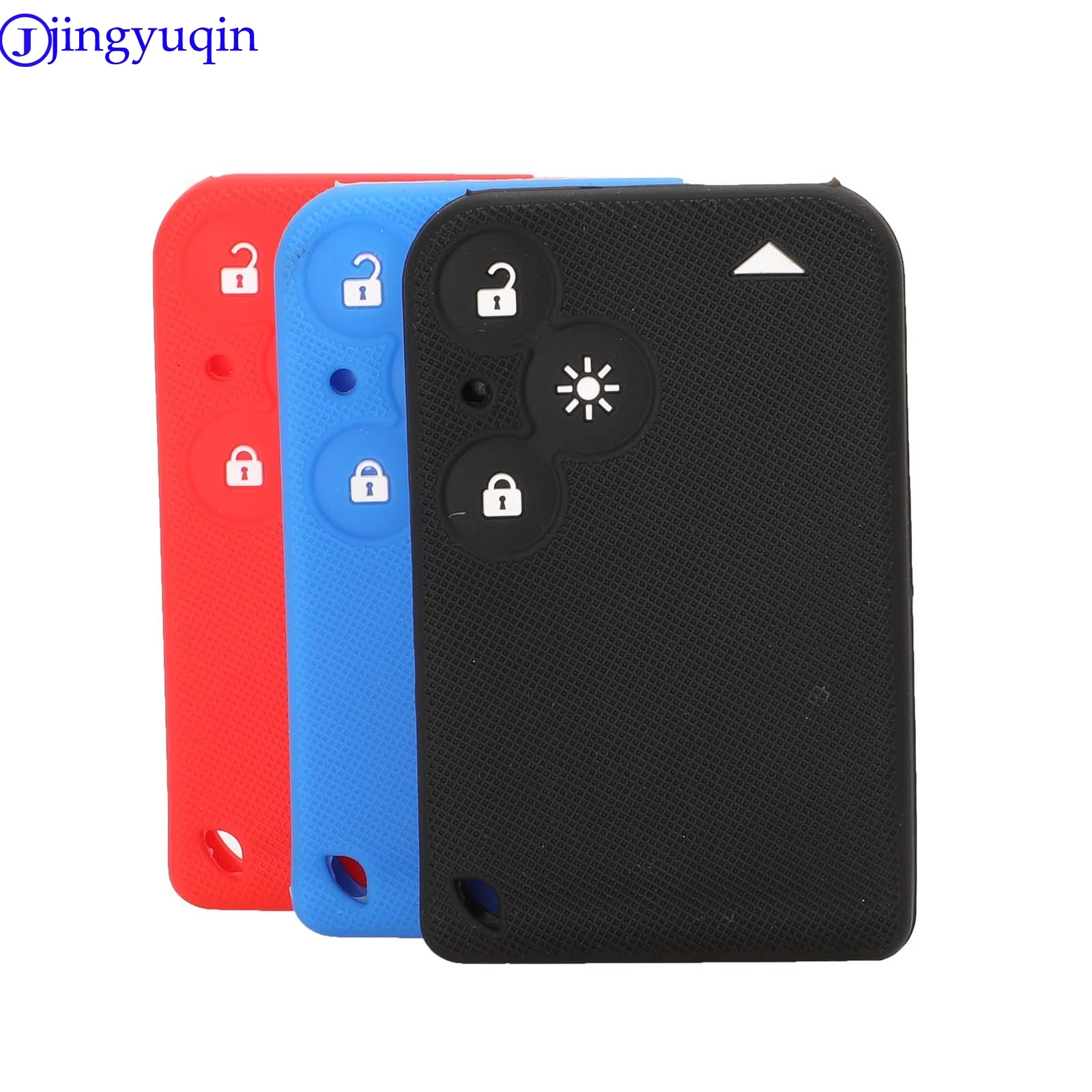 

jingyuqin Remote Car Key Silicone Cover Case For Renault Laguna Espace 3 Buttons Card Holder