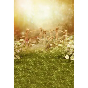 

Vinyl Photography Background Computed Printed Daisy Flower Small Bridge Children Backdrops for Photo Studio CM-5994