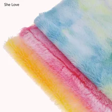 She Love A4 21x29 см Радужный цвет мягкая плюшевая ткань ручной работы искусственный мех Синтетическая кожа ткань для луков Сделай Сам рукоделие