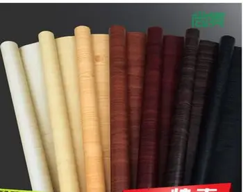 

PVC sticky wallpaper wallpaper from wood Closet door of cupboard of imitation wood wardrobe furniture renovation with thick -14