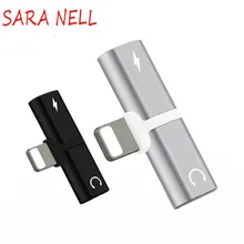 

SARA NELL Phone Earphone Charging 2in1 Headphone Jack Aux splitter For iPhone 7 8 plus X Lighting to 3.5mm Audio Cable Adapter