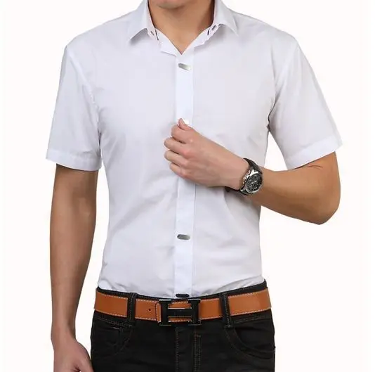 Мужская рубашка с коротким рукавом Camisa Masculina MC072 повседневная приталенная