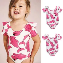 Новинка; детский купальник для маленьких девочек; цельный купальник с рисунком дельфина; бикини для ванной; тонкая детская одежда; платье