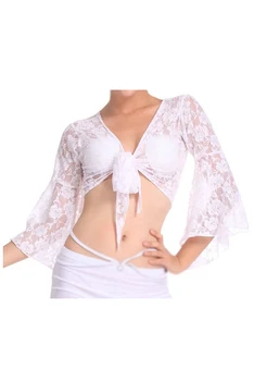 

Hot Sexy Belly Dance Dancing Lace Blouse Top Bra Dancewear Costumes White