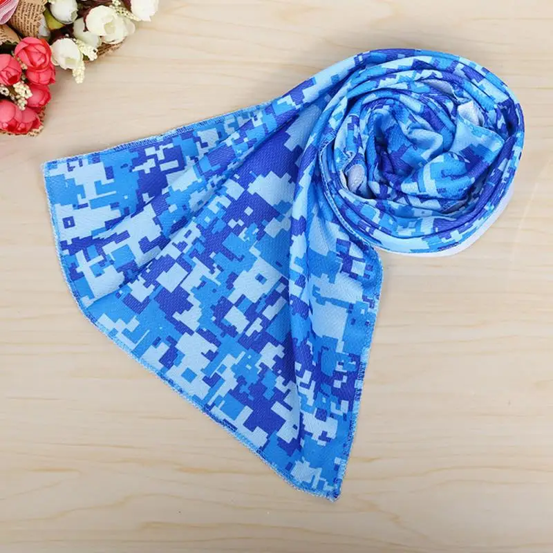 1Pcs Outdoor Sports Camouflage Printing Yoga Fitness Fitness Heatstroke Cold Towel 90*30cm