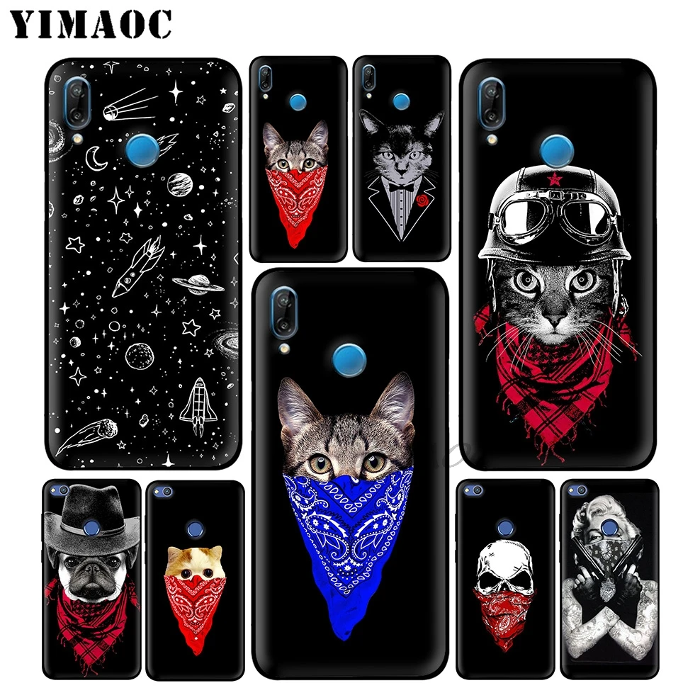 YIMAOC Кот-Гангстер бандана мягкий чехол для huawei P30 P20 Pro P10 P9 P8 2015 2017 P Smart плюс Z 2019 Nova 5i 4