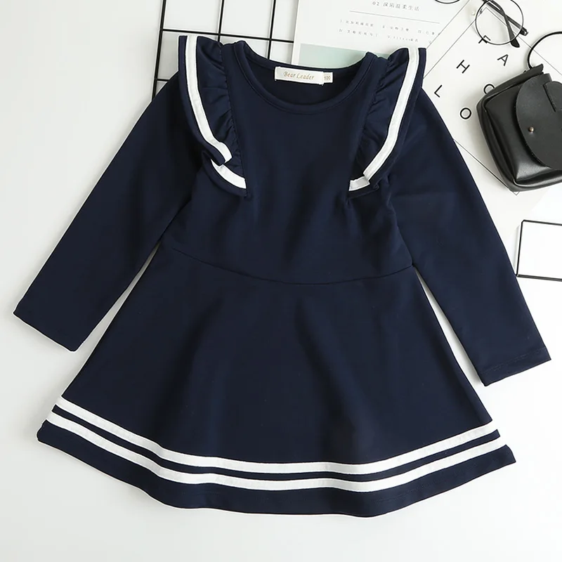Girls Dress Autumn Casual Ruffles Long Sleeve Princess Dresses for Girl Kids Dress for 3 5 7 Years Children Clothes Spring