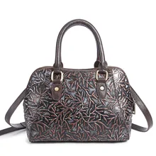 Baoersen, женские сумки из натуральной кожи, маленький клатч, сумка-тоут, женская, Ретро стиль, элегантная, на плечо, сумка-мессенджер, тисненая, Цветочная, Bolsas