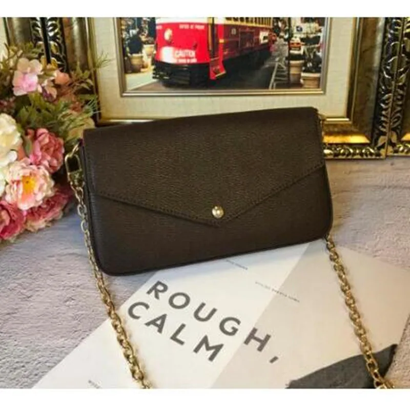 

2019 Genuine Leather AAA new speedy bag fashion European and American retro envelopes chain ch simple hand single