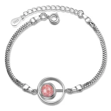 XIYANIKE стерлингового серебра 925 очаровательный розовый кристалл браслет женский дизайн креативные ювелирные изделия индивидуальный подарок для влюбленных