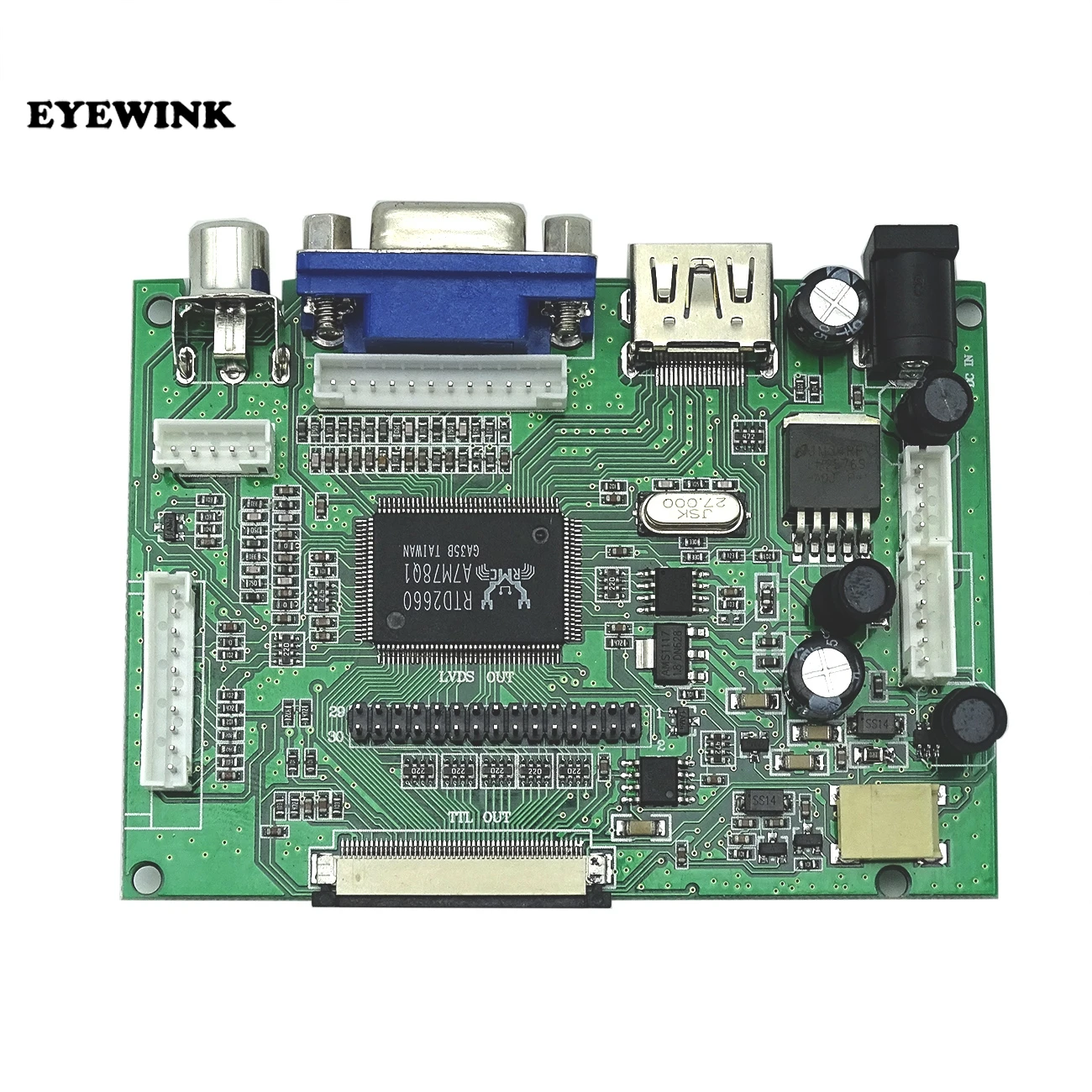 

EYEWINK LCD Display TTL LVDS Controller Board HDMI VGA 2AV 50PIN for AT070TN90 92 94 Support Automatically VS-TY2662-V1