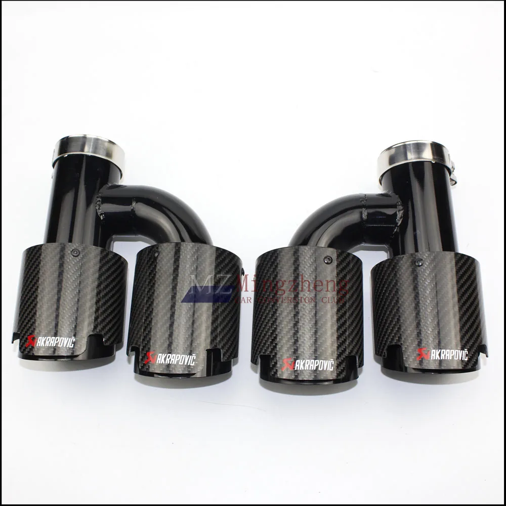 

Car exhaust pipe H Model Akrapovic Carbon Exhausts Dual End Tips for BMW BENZ AUDI V W Exhaust Dual Muffler Pipes Tail Tips