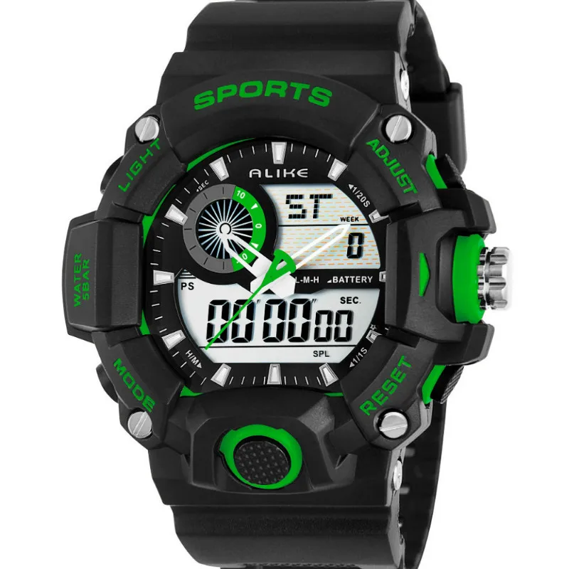 

2019 New 50M Water Resistant Lady Boy Multifunction Dual Display LED Light Digital Sports Wristwatch Swimming Outdoor Watches