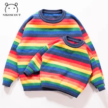 Limited Supply Family Matching Autumn-Winter Rainbow Knitted Sweaters Family Matching Clothes Mother and Daughter Clothes Limited Supply Family Matching Autumn-Winter Rainbow Knitted Sweaters Family Matching Clothes Mother and Daughter Clothes