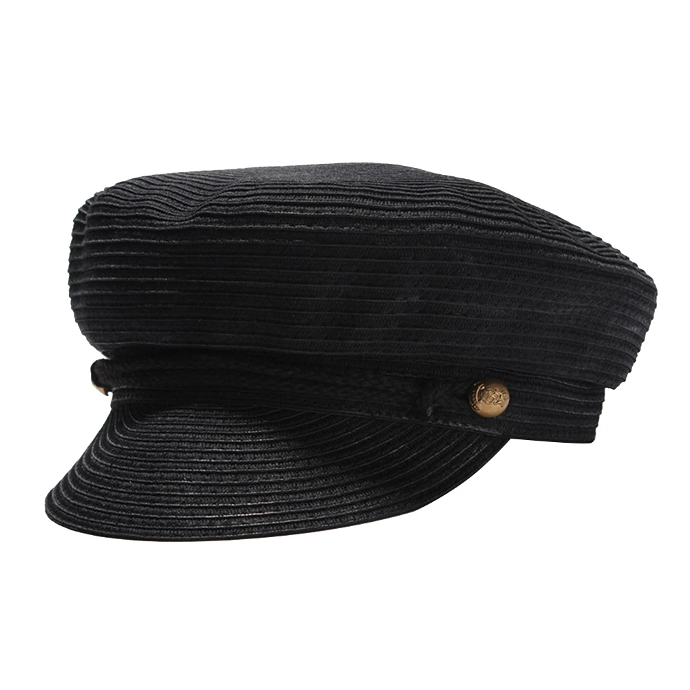 Women's Summer Panama Style Hat Flat Top Cap Lightweight Punk Style Cap