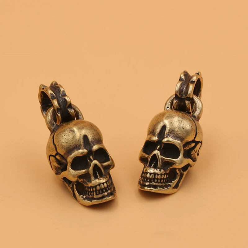 

1x Retro Brass Punk Skull Pendant Necklace Key Ring Pendant Creative Gifts leather bag wallet chain diy decoration 31mm (1-1/4")
