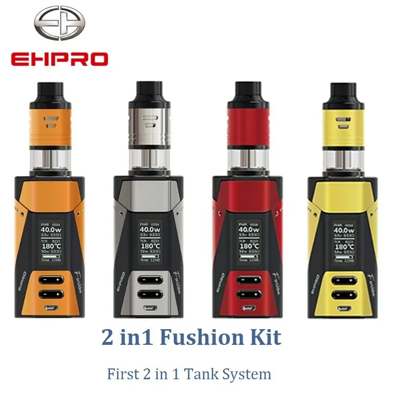 

Creative Style 200W Fusion Adjustable Box Mod EHPRO Double Chambers Vape 200 Powered Dual 18650 Batteries With 8ml RDTA Atomizer