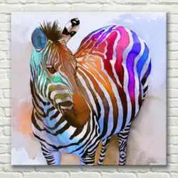 Красочные расписанную абстрактный зебры картина маслом на холсте современного дома Настенный декор Книги по искусству фотографии