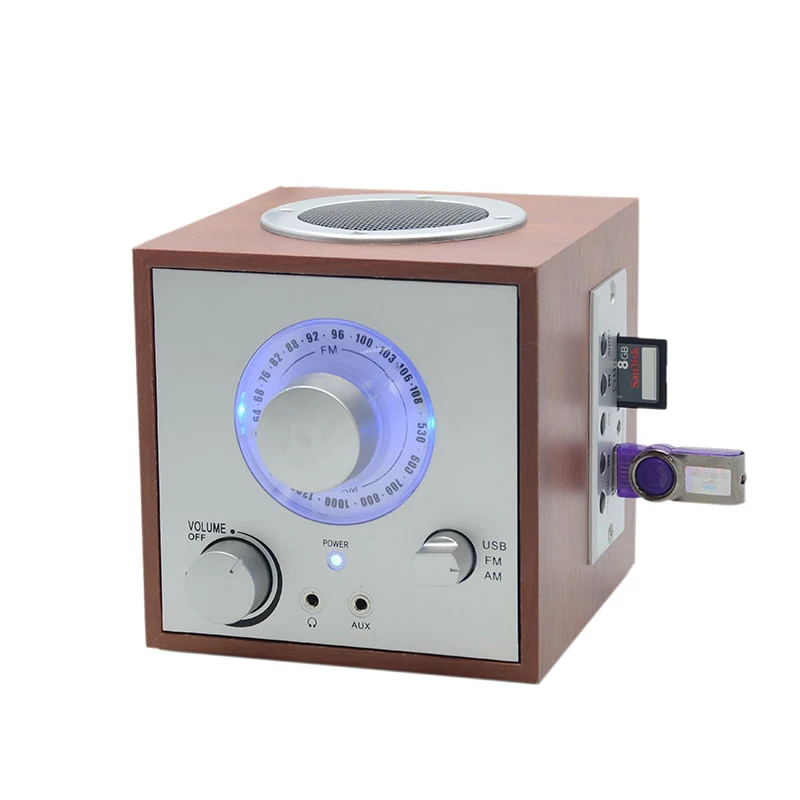 

WOODEN Radio, AM/FM Radio with Bluetooth + TF + SD Card+USB function
