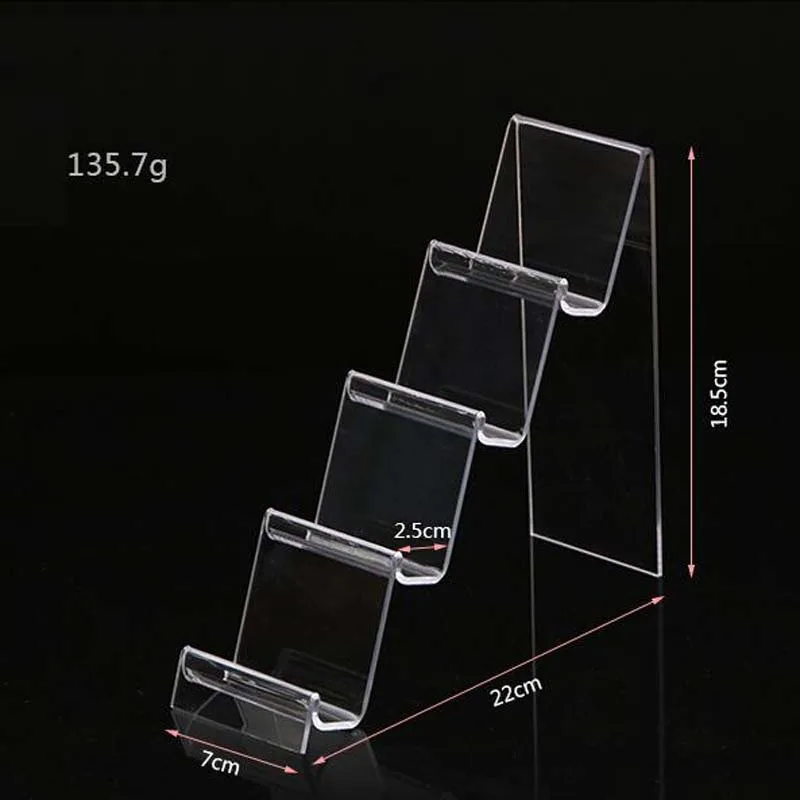 Прозрачный акриловый дисплей полка мобильный кошелек очки стойки многослойный мобильный телефон ювелирные изделия дисплей брелок стенд
