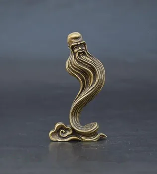 

China Brass Seiko carving Longevity Buddha Incense insertion Incense burner Small statue