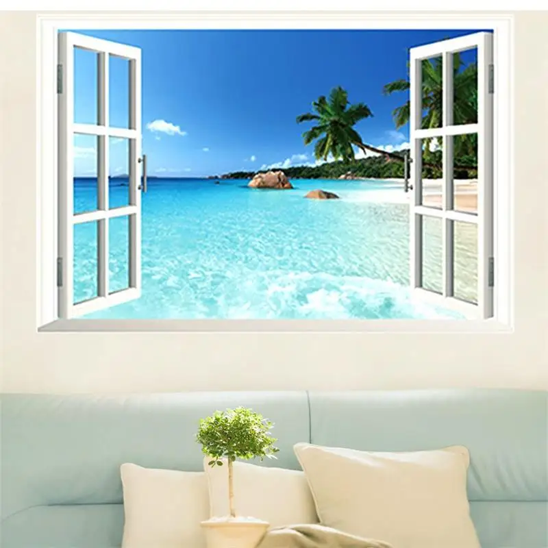 3d window frame whole view stickers zooyoo1430 wall mural wall art